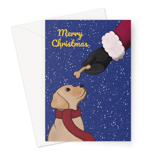 Merry Christmas Card - Golden Labrador Dog - A5 Greeting Card