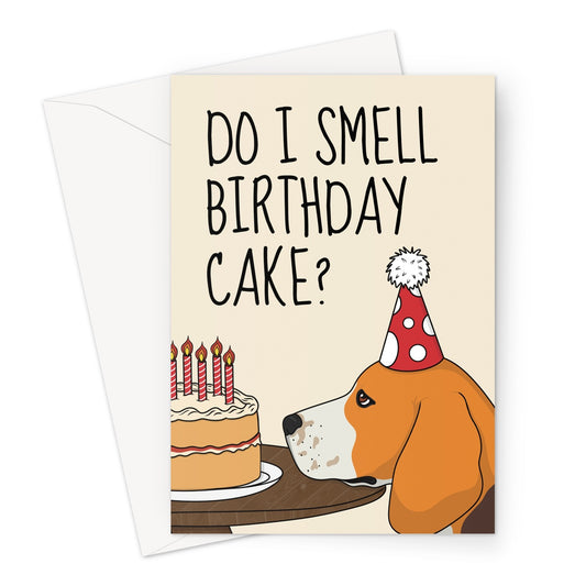 Do I smell Birthday cake? Funny Beagle birthday card