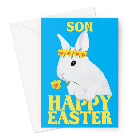 A cute easter bunny Happy Easter greeting card for a Son.