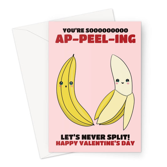 Happy valentine's Day card, banana joke