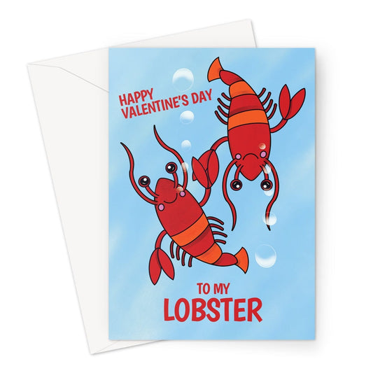 Happy Valentine's Day Card - Funny Lobster Lover - A5 Greeting Card