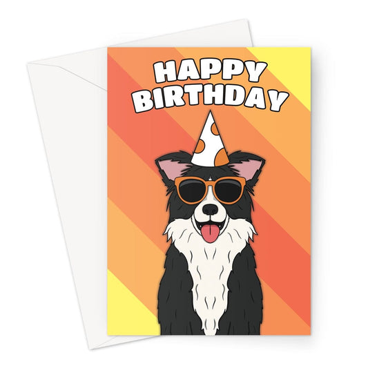 Border Collie Dog Birthday Card A5