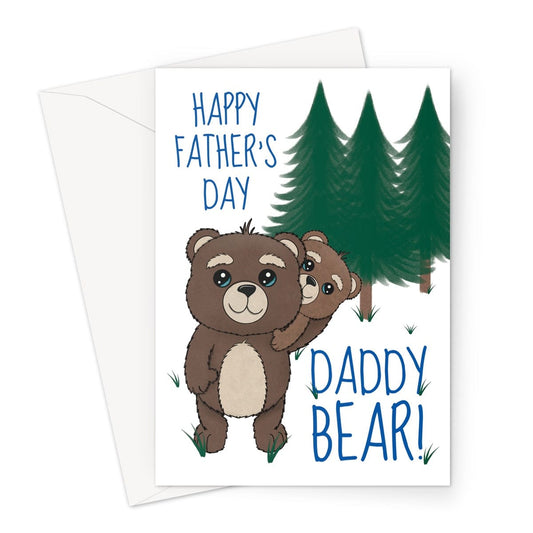 A cute Daddy Bear father's day card from a young child.