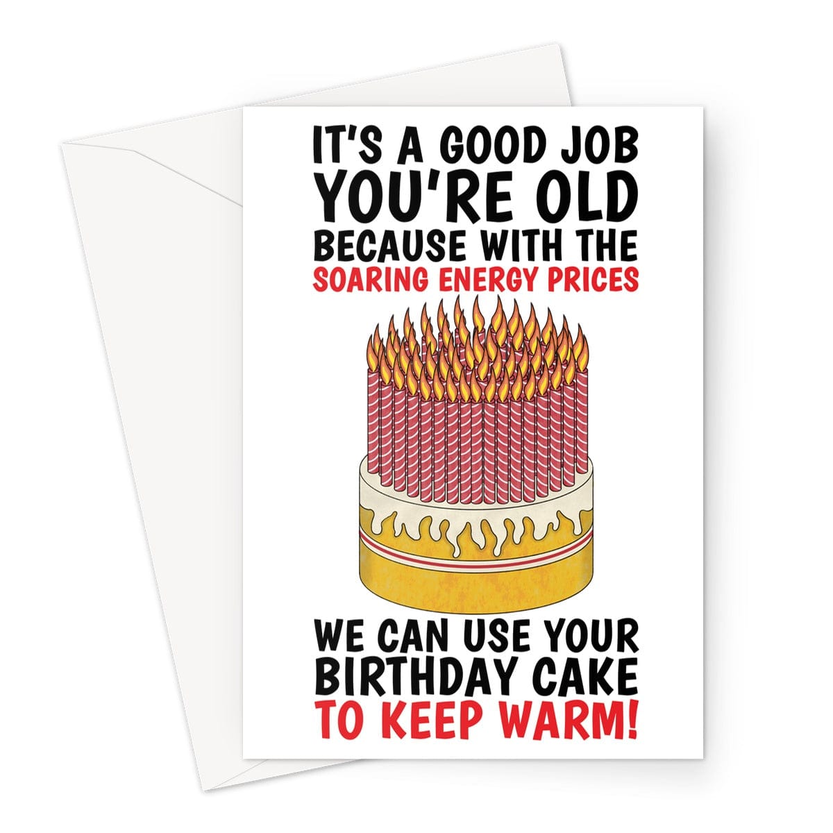 Inflation and cost of living crisis themed birthday card.