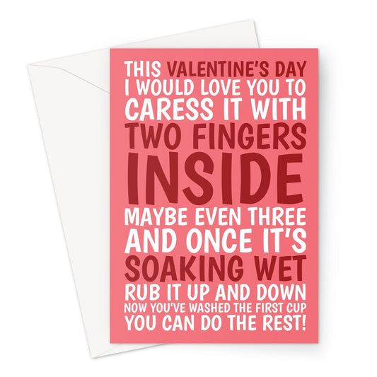 Naughty Washing Up Joke Valentine's Card Greeting Card