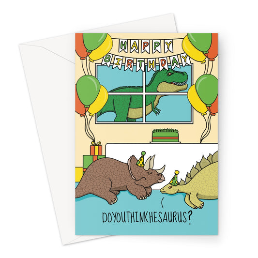 Funny Dinosaur Party Birthday Card