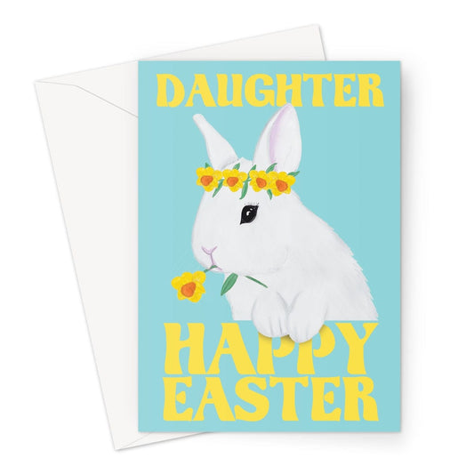 A cute easter bunny Happy Easter greeting card for a Daughter.