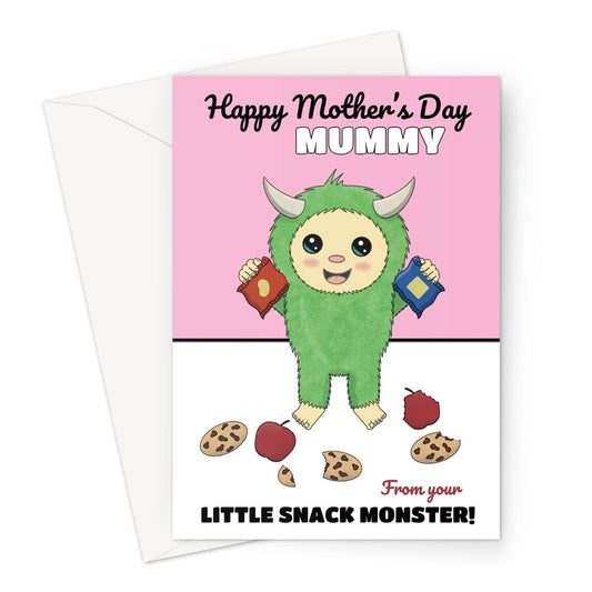 Mummy Mother's Day card from a little snack monster.