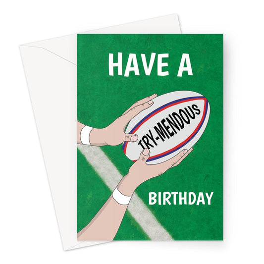 A rugby sports themed birthday card.