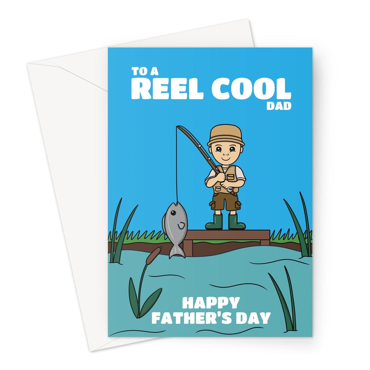 Fishing Father's Day Card - Cute Fisherman