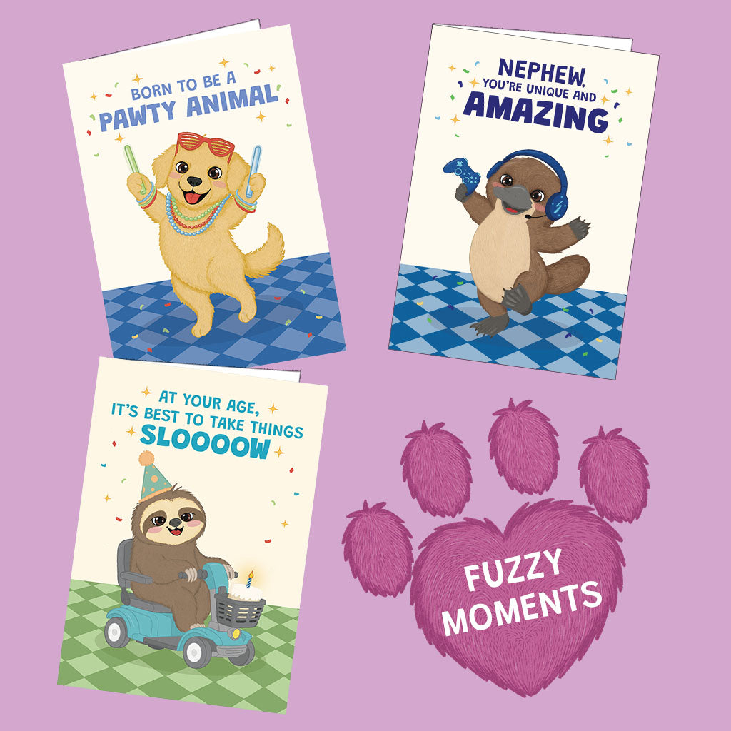 Fuzzy Moments card collection by Cupsie's Creations