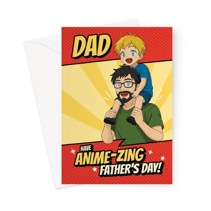 anime fathers day card for dad funny anime zing fathers day card comic style design
