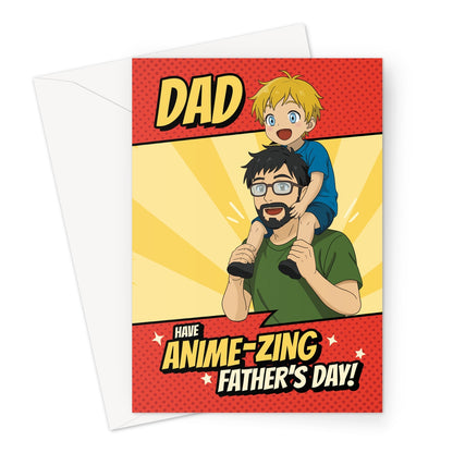 anime fathers day card for dad funny anime zing fathers day card comic style design