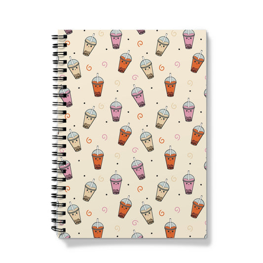Boba Bubble Tea Pattern Notebook
