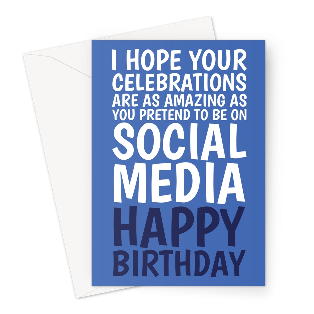funny social media birthday card with sarcastic pretend to be online birthday message