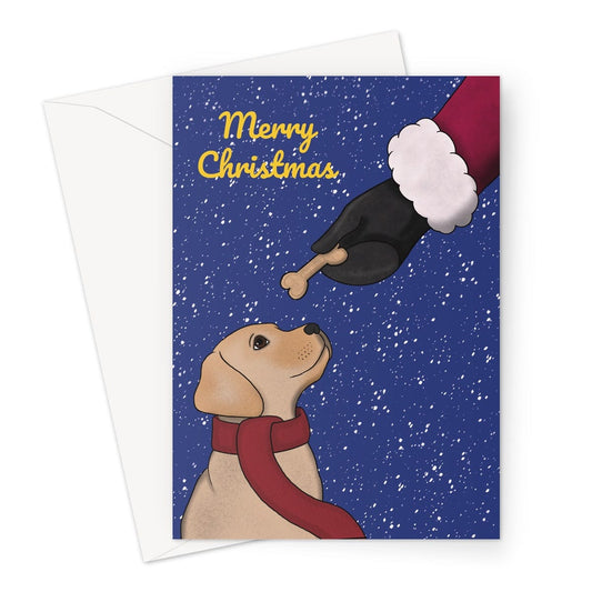 Merry Christmas Card - Golden Labrador Dog - A5 Greeting Card Cupsie's Creations